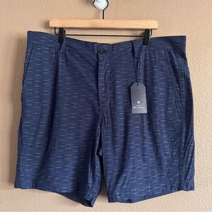 Ben Sherman Regular Fit Stretch Dark Blue Textured Shorts Size 38W NWT